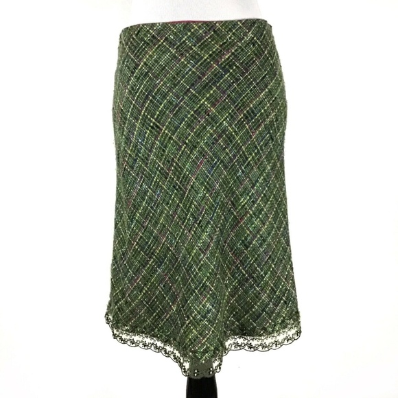 Express Dresses & Skirts - 🦋Express Vintage Tweed Lace Beaded Lined Skirt 2